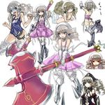  armor artist_request axe blue_eyes boots dress drill_hair dwarf earrings elbow_gloves flat_chest gauntlets gloves hairband jewelry panties pointy_ears queen&#039;s_blade queen&#039;s_blade_rebellion queen's_blade queen's_blade_rebellion side-tie_panties sketch skj snake swimsuit thighhighs underwear weapon ymir ymir_(queen's_blade) 