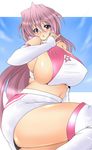  blush breasts cleavage glasses highres huge_breasts kinokoutarou lucky_star takara_miyuki 