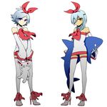  2boys bow bunny disgaea eyepatch fubuki_shirou inazuma_eleven inazuma_eleven_(series) multiple_boys off_shoulder pleinair pleinair(cosplay) pleinair_(cosplay) sakuma_jirou shark thighhighs trap 