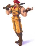  1boy beret boots boss capcom explosive final_fight fingerless_gloves gloves green_staff grenade grenades hat mad_gear_gang military_outfit military_uniform red_beret rolento scar solo street_fighter 