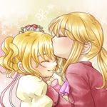  1girl bad_id bad_pixiv_id blonde_hair dress frills hair_ornament kiss ponytail siblings takai_shizuno umineko_no_naku_koro_ni ushiromiya_jessica ushiromiya_lion 