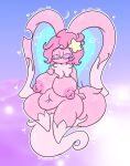  alien anthro belly big_breasts big_ears breasts chinchilla chinchillid eyewear female genitals glasses hair hi_res kirby_(series) kirby_and_the_forgotten_land lewdchuu_(artist) mammal navel nintendo nipples pink_body pink_eyes pink_hair pink_nipples pussy rodent solo starling_(species) valentina_(lewdchuu) video_games 