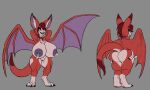 anthro bat_(species) big_breasts bodily_fluids breasts butt butt_grab claws collar dust:_an_elysian_tail fangs female fluffy fluffy_tail fur genitals hand_on_butt hi_res horn karnator lactating mammal multicolored_body multicolored_fur nimbat nipples nude open_mouth open_smile orange_body orange_fur pink_eyes pussy short_stack simple_background smile solo teeth thick_thighs tongue video_games wide_hips wings yellow_eyes 