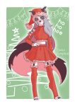  absurd_res anthro black_body black_fur black_nose blush bow_ribbon canid canid_demon canine canis christmas christmas_clothing christmas_headwear clothing crop_top demon ear_piercing ear_ring eyebrow_piercing facial_piercing female fur garter_straps grey_body grey_fur hand_on_hip headgear headwear hellhound helluva_boss hi_res holidays legwear loona_(helluva_boss) mammal nekopumpkin notched_ear piercing red_clothing red_eyes ribbons ring_piercing shirt smile smirk smirking_at_viewer solo thigh_highs topwear white_body white_fur 