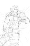  anthro armor bottomwear clothing fantasy hi_res loincloth male male/male muscular outside scalie simonsbathtub sketch solo story story_in_description 