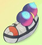  areola bag big_breasts blue_nipples breasts container cosmog female generation_7_pokemon hi_res in_container keychain legendary_pokemon multicolored_body nebby nintendo nipples not_furry nude phil_sux pokemon pokemon_(species) simple_background solo video_games 