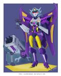  1girl absurdres autobotpower black_panties breasts cup curvy decepticon high_heels highres humanoid_robot medium_breasts panties purple_lips red_eyes robot rocket_launcher solo thighs thunderblast transformers transformers_animated transformers_cybertron underwear weapon wings 