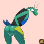  antennae_(anatomy) anthro arthropod balls biped clothing darknsfwindie genitals gloves green_body handwear hanna-barbera hi_res insect looking_at_viewer male mantis non-mammal_balls solo space_ghost_(series) tongue tongue_out topwear zorak_(character) 