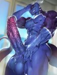  2022 abs anthro balls barazoku bedroom_eyes biceps big_balls big_muscles big_penis blurred_background claws deltoids dragon erection genitals hi_res horn huge_balls huge_muscles huge_penis humanoid_genitalia humanoid_penis inside long_penis looking_at_viewer low-angle_view male muscular muscular_anthro muscular_male narrowed_eyes navel nipples non-mammal_balls non-mammal_nipples nude obliques pecs penis presenting presenting_penis scalie scar seductive smile solo standing teeth thebigslick thick_penis vein veiny_muscles veiny_penis wao_(e-zoid) window 