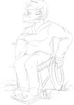  alligator alligatorid anthro clenched_teeth clothed clothing crocodilian disability drifting female flippers hair hi_res long_snout monochrome motion_lines olivia_(snoot_game) paraplegic reptile scalie simple_background sketch snoot_game_(fan_game) snout solo teeth unknown_artist video_games wheelchair white_background 