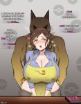  &lt;3 absurd_res big_breasts blush breasts brown_hair cleavage clothed clothing dialogue english_text female generation_1_pokemon hair hi_res hohoro huge_breasts human hypno_(pok&eacute;mon) larger_male male male/female mammal mature_female nintendo pokemon pokemon_(species) size_difference smaller_female text video_games 