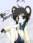  &lt;3 2017 4_fingers absolute_territory ahoge anthro arm_on_knee arm_support artist_logo backward_arm_support bangs bear biped black_body black_ears black_eyes black_fur black_hair black_markings black_nose black_tail blue_background blue_bottomwear blue_clothing blue_skirt bottomwear character_name clothed clothing devil-vox digital_drawing_(artwork) digital_media_(artwork) female fingers fully_clothed fur giant_panda gradient_eyes grey_eyes hair heart_(marking) heart_ahoge japanese_school_uniform kemono ken_ashcorp kenny_(kenashcorp) knees_pulled_up legwear logo looking_aside looking_at_viewer mammal markings monotone_hair monotone_tail multicolored_body multicolored_ears multicolored_fur outline pleated_skirt sailor_collar serafuku shirt side_bangs signature simple_background sitting skirt smile solo sweater text thigh_highs topwear two_tone_body two_tone_ears two_tone_fur white_body white_clothing white_ears white_fur white_legwear white_outline white_shirt white_sweater white_thigh_highs white_topwear 
