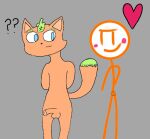  alpog21_(artist) arms_behind blush duo erection genitals hollownos male male/male nude penis smile smug stick_figure tail_motion tailwag 