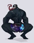  alien big_muscles black_body black_butt bodily_fluids broly_culo butt butt_focus clothed clothing crouching english_text grey_background humanoid long_tongue looking_back male marvel meme monster muscular muscular_humanoid muscular_male not_furry open_mouth open_smile parody red_tongue saliva sharp_teeth simple_background smile solo spider-man_(series) spread_legs spreading symbiote teeth text text_on_clothing text_on_underwear tongue tongue_out topless underwear underwear_only unknown_artist venom_(marvel) 