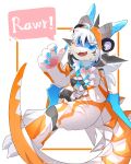  4:5 absurd_res anthro biped claws countershade_face countershading dragon fangs felid feline hi_res horn kigurumi male mammal onomatopoeia pawpads pink_nose rawr solo sound_effects terri_the_dragon text 