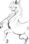  absurd_res big_nipples breasts equid equine fangs female feral hair hi_res hooves horn horse insane mammal nipples open_mouth pony raljoy sketch solo teeth tongue tongue_out unicorn 