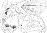  areola azure_rathalos big_areola big_breasts breasts busty_feral capcom crossgender dragon female feral flying_wyvern hi_res monster_hunter rath_wyvern rathalos solo thick_thighs tongue tongue_out torimochi video_games 