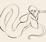  animal_humanoid apode big_breasts breasts draconcopode female genitals huge_breasts humanoid humanoid_pointy_ears lamia legless monochrome nipples pussy reptile reptile_humanoid scalie scalie_humanoid serpentine simple_background snake snake_humanoid solo split_form zedrin 