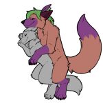  canid canine embrace eyes_closed feathers fox hug mammal mane orange_body symrea telegram_sticker 