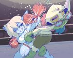  boxing boxing_gloves clothing duo female fighting_ring gwen_(lol) handwear league_of_legends male male/female netto-painter riot_games sport teemo_(lol) video_games yordle 