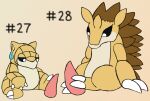  2022 2_toes ambiguous_gender claws digital_media_(artwork) disembodied_penis erection feet feral foot_fetish foot_play footjob generation_1_pokemon genitals hi_res male nintendo paws penis pokemon pokemon_(species) sandshrew sandslash secretsableye sex simple_background tapering_penis toes video_games 