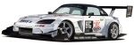  car ground_vehicle honda honda_s2000 motor_vehicle original race_vehicle racecar simple_background solo spoiler_(automobile) tsuzuki1110 vehicle_focus white_background 