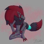  generation_5_pokemon hi_res itszabba male nintendo pokemon pokemon_(species) simple_background sitting solo video_games zoroark 