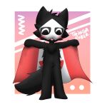  anthro black_body black_fur black_sclera blep blush blush_lines border canada canada_flag canadian_flag canid canine canis changed_(video_game) chest_tuft flag fur goo_creature head_tuft hi_res holding_flag holding_object male mammal mask puro_(changed) solo tongue tongue_out tringa tuft white_border white_eyes wolf 