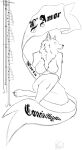  breasts canid canine canis claws crossed_legs female fur hi_res italian_text looking_away looking_up mammal musical_note orso_(artist) solo text toe_claws wolf 