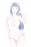  asunnyplace898 bikini blue_hair blush breasts female hyuuga_hinata long_hair naruto pale_color smile solo swimsuit white_background white_eyes 
