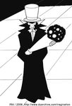  black_and_white flower lowres mojo_jojo monkey monochrome pointy_ears powerpuff_girls powerpuff_girls_z tuxedo 