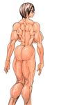  ass back_turned backboob glasses megumi_77 muscle muscular nude reading_glasses short_hair 
