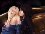  bodysuit eyes_closed halo_(game) haloid kiss ma-rin metroid nicole_458 samus_aran space spaceship yuri 