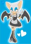 breasts cleavage cute furry maid rouge_the_bat smile sonic_the_hedgehog wings 
