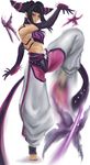  abs baggy_pants blush bracelet bug butterfly detached_sleeves drill_hair fighting_stance gloves han_juri highres insect jewelry muscle pants solusemsu spiked_bracelet spikes standing standing_on_one_leg street_fighter street_fighter_iv_(series) twin_drills twintails 