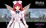  1girl bow bowtie cave_(developer) deathsmiles dress frills gothic_lolita hair_ribbon highres lolita_fashion long_hair pink_hair red_eyes ribbon solo windia windia_(deathsmiles) wings xbox_360 