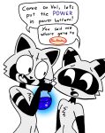  alpha_channel anthro black_body dialogue duo english_text hi_res humor male mammal multicolored_body potion potion_bottle procyonid raccoon rex_raccoon_(rexon02) rexon02 simple_background speech_bubble text transparent_background two_tone_body white_body 