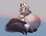  anthro belly big_butt breasts butt canid canid_demon canine canis demon female hellhound helluva_boss hi_res loona_(helluva_boss) mammal olty pinup pose solo vore wide_hips wolf 