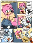  amy_rose anthro blush breasts camera camera_hud camera_view clothing colored comic covering dialogue duo embarrassed english_text eulipotyphlan female fur grey_body grey_fur hair hedgehog hi_res idw_publishing inside lemur mammal nipples nude pajamas phone pink_body pink_fur primate sega selfie signature sonic_the_hedgehog_(comics) sonic_the_hedgehog_(idw) sonic_the_hedgehog_(series) speech_bubble strepsirrhine tangle_the_lemur text theenfman truth_or_dare 