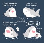  :3 :d ^_^ afloat animal_focus artist_name blush_stickers box claw_pose closed_eyes collage english_text frown gao gift gift_box happy mahoukarp no_humans original shark smile speech_bubble surprised swimming twitter_username 