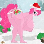  absurd_res anthro anthrofied anus bent_over big_breasts big_butt breasts butt christmas christmas_clothing christmas_headwear clothing cogsfixmore equid equine female friendship_is_magic genitals hasbro hat headgear headwear hi_res holidays huge_breasts hyper hyper_breasts mammal my_little_pony nipples pinkie_pie_(mlp) pussy santa_hat snow snowing solo 