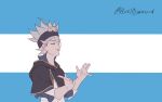  1boy argentina asta_(black_clover) axelldiamond black_clover flag highres male_focus 