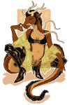  &lt;3 anthro antlers asian_mythology bedroom_eyes boots bra clothing crouching curled_hair deer dragon ear_piercing ear_ring east_asian_mythology eastern_dragon female footwear genitals hair half-closed_eyes hi_res high_heeled_boots high_heels horn humanoid_genitalia humanoid_pussy hybrid inviting jariloxe legwear mammal mythology narrowed_eyes piercing pussy red_body red_scales ring_piercing scales seductive simple_background smile smirk smug smug_face solo tan_body tan_scales thigh_boots thigh_highs underwear veil whiskers 
