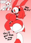  absurd_res anthro big_breasts breasts clothed clothing cosplay curvy_figure dialogue english_text female hi_res hybrid lagomorph leporid looking_at_viewer machine mammal mario_bros mask mom_bot_(rexon02) nintendo one_eye_closed rabbit rexon02 robot shyguy solo text thick_thighs video_games voluptuous wide_hips wink winking_at_viewer 