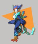  absurd_res anthro beak blue_body blue_eyes blue_feathers feathers fluffy_chest hi_res kloudraws male nintendo pokemon quaquaval small_waist solo talons video_games 