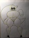  big_breasts bottomwear breasts clothing empty_eyes female hi_res hoodie hotpants humanoid looking_at_viewer mario_bros monochrome nintendo rexon02 shorts shyguy sketch small_waist solo thick_thighs topwear traditional_media_(artwork) video_games wide_hips 