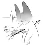  3_fingers arrow_(weapon) arrow_through_heart dialogue english_text felid feline fingers glassshine heartbeat mammal monochrome ranged_weapon simple_background simple_drawing solo steve_(glassshine) text weapon wounded 