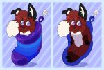  ambiguous_gender anthro black_body black_ears black_fur black_nose black_paws canid canine chibi christmas_stocking digital_media_(artwork) floppy_ears fluffy fluffy_tail fox fur hair inner_ear_fluff jesam_(jesam) mammal multicolored_body multicolored_fur nude purple_eyes red_body red_fox red_fur red_hair soft-dogs solo treble_clef tuft white_body white_fur white_inner_ear_fluff 