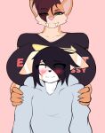  absurd_res anthro big_breasts blush breasts clothing duo felid female girly hi_res hoodie machairodontine male male/female mammal nastycalamari size_difference toofer topwear 