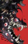  alucard_(hellsing) commentary eldritch_abomination extra_eyes extra_teeth extra_tongue hellsing highres koroguchi monsterification red_background red_eyes sharp_teeth symbol-only_commentary teeth tongue tongue_out too_many_eyes 